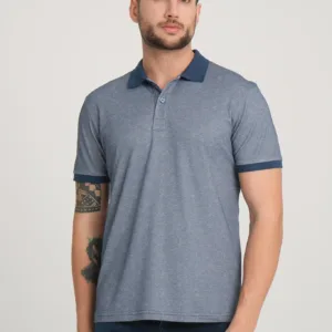 Tshirt polo pour homme coupe classique en bleu