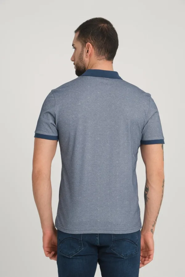 Tshirt polo pour homme coupe classique en bleu – Image 3